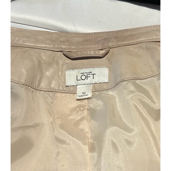 Ann Taylor Cream Size 10 Leather Jacket - Picture 6 of 6